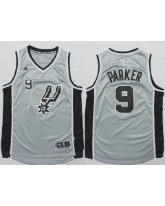 Spurs #9 Tony Parker Grey Alternate Stitched NBA Jersey