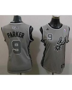 Spurs #9 Tony Parker Grey Alternate Women's Stitched NBA Jersey