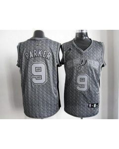 Spurs #9 Tony Parker Grey Static Fashion Stitched NBA Jersey