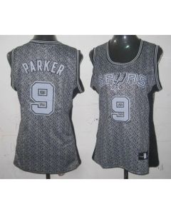 Spurs #9 Tony Parker Grey Women's Static Fashion Stitched NBA Jersey