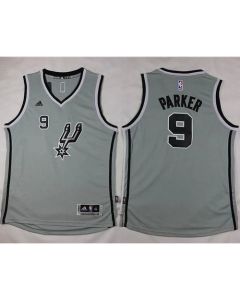 Spurs #9 Tony Parker Grey Youth Stitched NBA Jersey