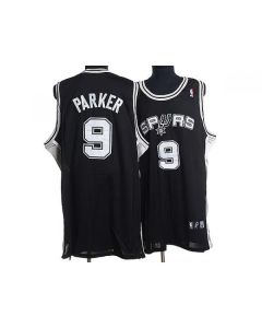 Spurs #9 Tony Parker Stitched Black NBA Jersey