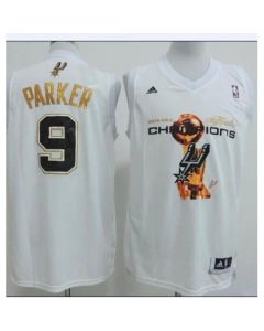 Spurs #9 Tony Parker White 2014 NBA Finals Champions Stitched NBA Jersey