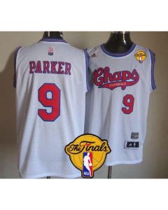 Spurs #9 Tony Parker White ABA Hardwood Classic Finals Patch Stitched NBA Jersey