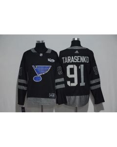 St. Louis Blues #91 Vladimir Tarasenko Black Men's 1917-2017 100th Anniversary Stitched NHL Jersey