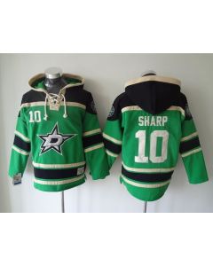 Stars #10 Patrick Sharp Green Sawyer Hooded Sweatshirt Stitched NHL Jersey