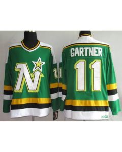 Stars #11 Mike Gartner Stitched Green CCM Throwback NHL Jersey