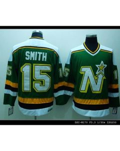 Stars #15 Bobby Smith Stitched Green CCM Throwback NHL Jersey