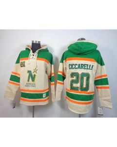 Stars #20 Dino Ciccarelli Cream Sawyer Hooded Sweatshirt Stitched NHL Jersey