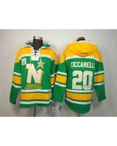 Stars #20 Dino Ciccarelli Green Sawyer Hooded Sweatshirt Stitched NHL Jersey
