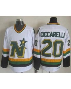 Stars #20 Dino Ciccarelli White CCM Throwback Stitched NHL Jersey