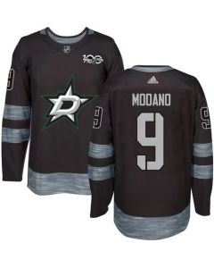 Stars #9 Mike Modano Black 1917-2017 100th Anniversary Stitched NHL Jersey