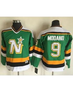 Stars #9 Mike Modano Green CCM Throwback Youth Stitched NHL Jersey