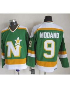 Stars #9 Mike Modano Stitched Green CCM Throwback NHL Jersey