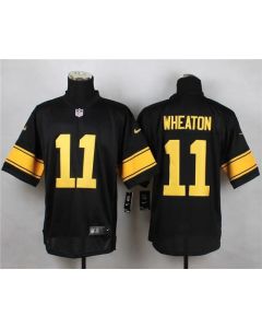 Steelers #11 Markus Wheaton Black(Gold No.) Men's Stitched NFL Elite Jersey