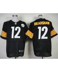 Steelers #12 Terry Bradshaw Black Team Color Men's Stitched NFL Elite Jersey