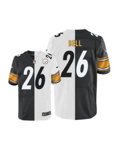 Steelers #26 Le'Veon Bell White/Black Men's Stitched NFL Elite Split Jersey