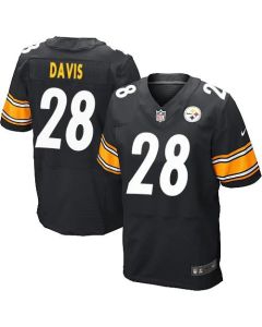 Steelers #28 Sean Davis Black Team Color Men's Stitched NFL Elite Jersey