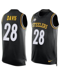 Steelers #28 Sean Davis Black Team Color Men's Stitched NFL Limited Tank Top Jersey