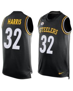 Steelers #32 Franco Harris Black Team Color Men's Stitched NFL Limited Tank Top Jersey