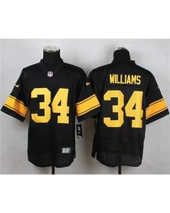 Steelers #34 DeAngelo Williams Black(Gold No.) Men's Stitched NFL Elite Jersey