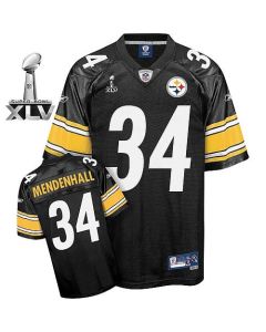 Steelers #34 Rashard Mendenhall Black Super Bowl XLV Stitched Youth NFL Jersey