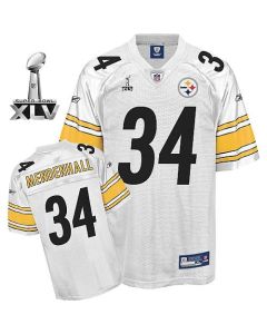Steelers #34 Rashard Mendenhall White Super Bowl XLV Stitched Youth NFL Jersey
