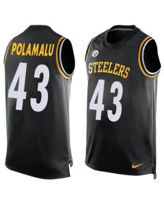Steelers #43 Troy Polamalu Black Team Color Men's Stitched NFL Limited Tank Top Jersey