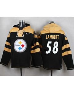 Steelers #58 Jack Lambert Black Player Pullover NFL Hoodie