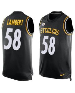 Steelers #58 Jack Lambert Black Team Color Men's Stitched NFL Limited Tank Top Jersey