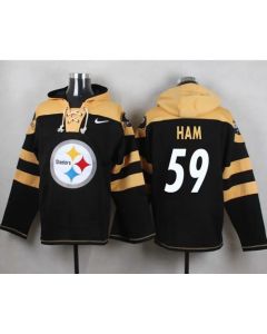 Steelers #59 Jack Ham Black Player Pullover NFL Hoodie