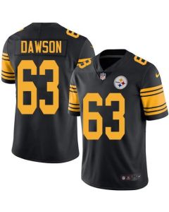 Steelers #63 Dermontti Dawson Black Men's Stitched NFL Limited Rush Jersey