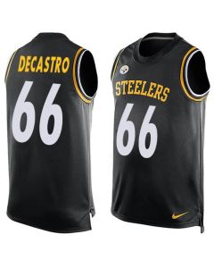 Steelers #66 David DeCastro Black Team Color Men's Stitched NFL Limited Tank Top Jersey
