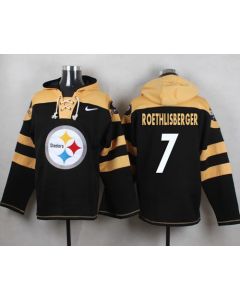 Steelers #7 Ben Roethlisberger Black Player Pullover NFL Hoodie