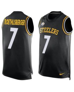 Steelers #7 Ben Roethlisberger Black Team Color Men's Stitched NFL Limited Tank Top Jersey