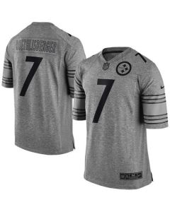 Steelers #7 Ben Roethlisberger Gray Men's Stitched NFL Limited Gridiron Gray Jersey