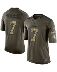 Steelers #7 Ben Roethlisberger Green Men's Stitched NFL Limited Salute to Service Jersey