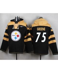 Steelers #75 Joe Greene Black Player Pullover NFL Hoodie