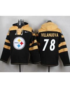 Steelers #78 Alejandro Villanueva Black Player Pullover NFL Hoodie