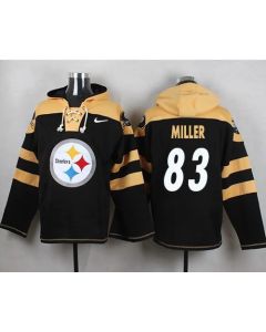 Steelers #83 Heath Miller Black Player Pullover NFL Hoodie
