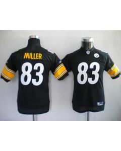 Steelers #83 Heath Miller Black Stitched Youth NFL Jersey