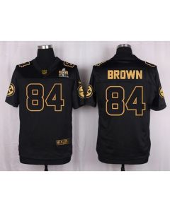 Steelers #84 Antonio Brown Black Men's Stitched NFL Elite Pro Line Gold Collection Jersey