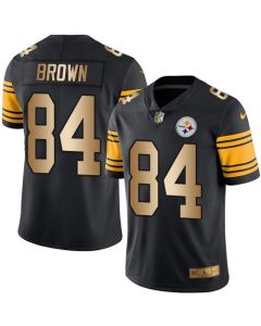 Steelers #84 Antonio Brown Black Men's Stitched NFL Limited Gold Rush Jersey