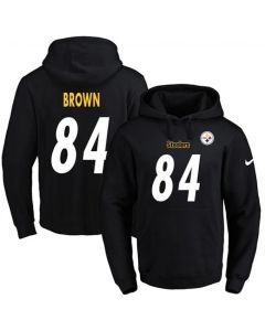 Steelers #84 Antonio Brown Black Name & Number Pullover NFL Hoodie