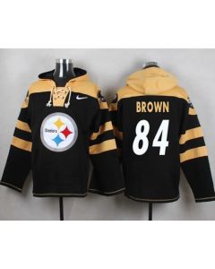 Steelers #84 Antonio Brown Black Player Pullover NFL Hoodie