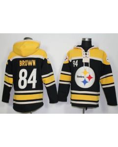 Steelers #84 Antonio Brown Black Sawyer Hoodie Sweatshirt NFL Hoodie