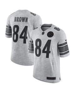 Steelers #84 Antonio Brown Gray Men's Stitched NFL Limited Gridiron Gray II Jersey