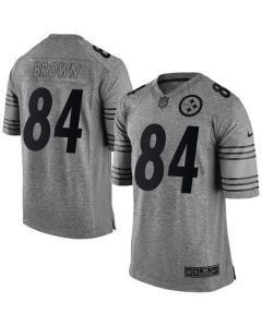 Steelers #84 Antonio Brown Gray Men's Stitched NFL Limited Gridiron Gray Jersey