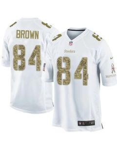 Steelers #84 Antonio Brown White Men's Stitched NFL Limited Salute to Service Jersey
