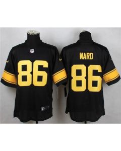 Steelers #86 Hines Ward Black(Gold No.) Men's Stitched NFL Elite Jersey